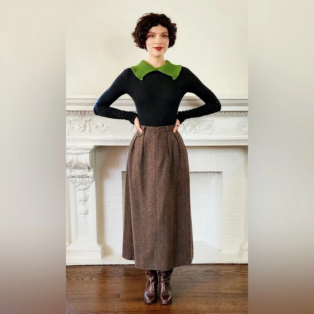 Vintage Wool Tweed Pencil Skirt - Picture 7 of 8